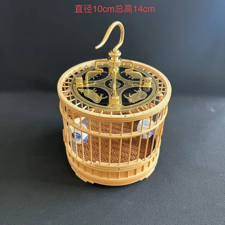 玉竹梅妃竹圆形平顶带食罐蝈蝈笼                            