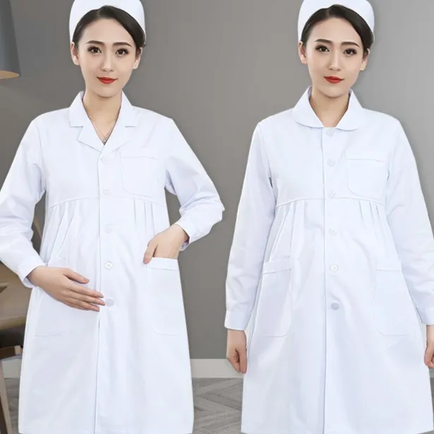 孕妇护士服夏装短袖孕期白大褂医生孕妇装长袖大码护士孕期工作服