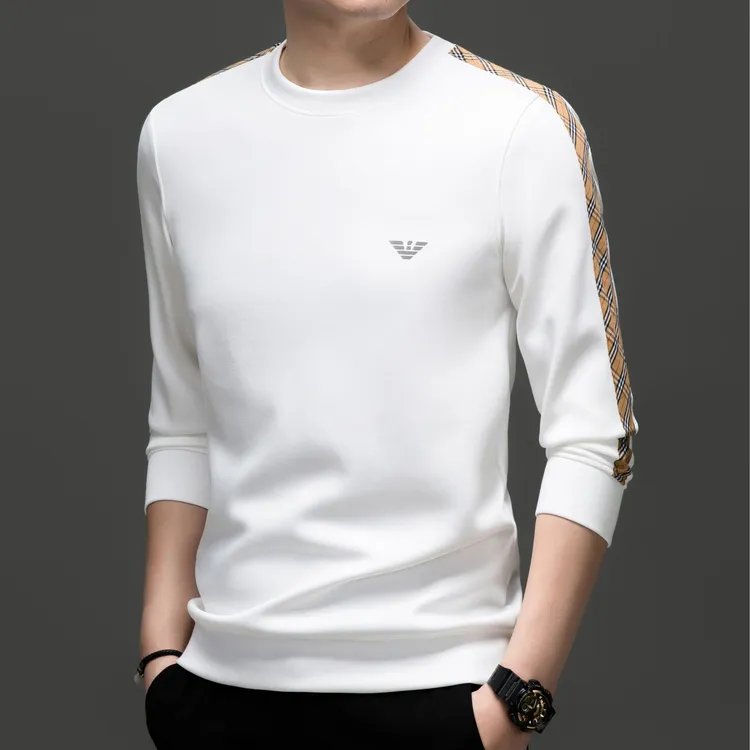 意大利撤柜春秋冬季爆款上衣品质男装卫衣时尚百搭男士打底衫加绒