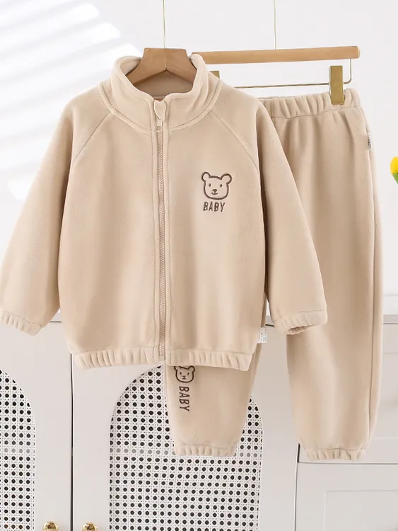 秋冬双面奥粒绒女童男童儿童秋季加厚保暖两件衣服小童中童外套装