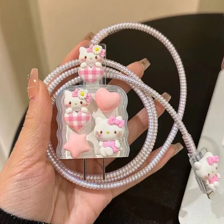 KT适用苹果17/16原装20w数据线保护套15/14充电器可爱防摔散热套.