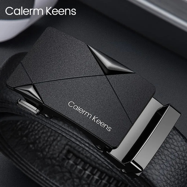 Calermkeens【官方正品】男士腰带真牛皮皮带自动扣轻奢皮带男款
