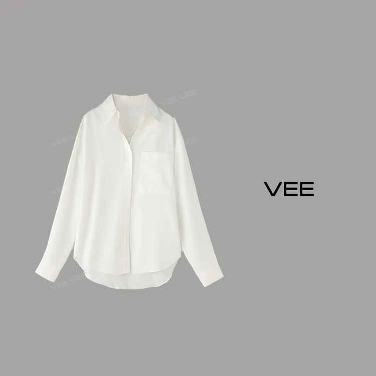 【短视频】VEE【白色恋人】 女休闲衬衫百搭不易皱宽松长袖白衬衣