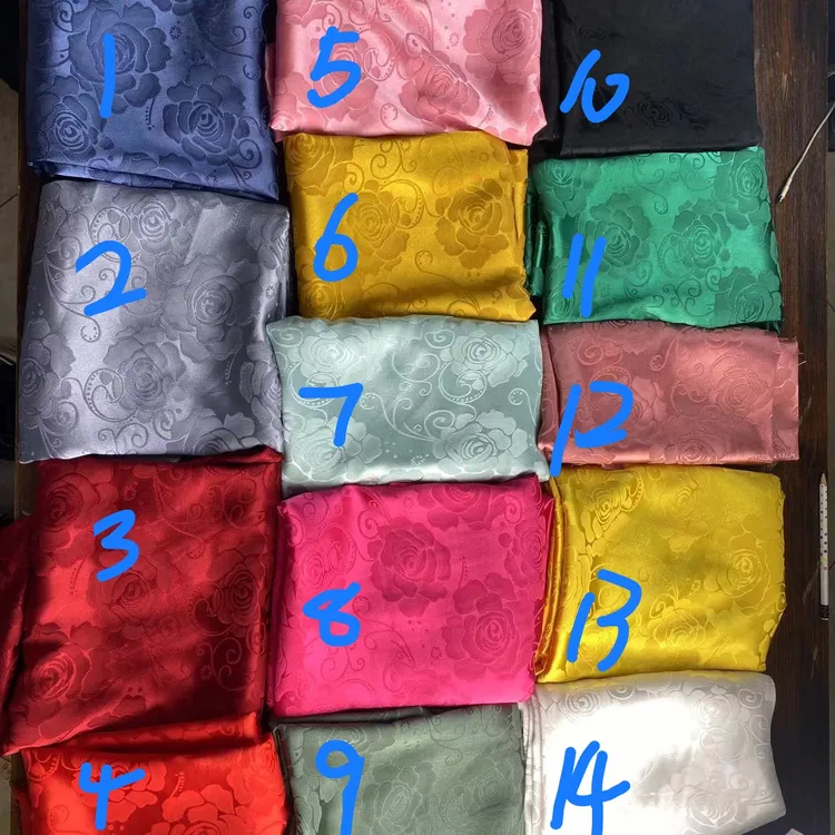 弹力大玫瑰提花醋酸缎玫瑰花旗袍国风汉服民族风布料厂家批发零售