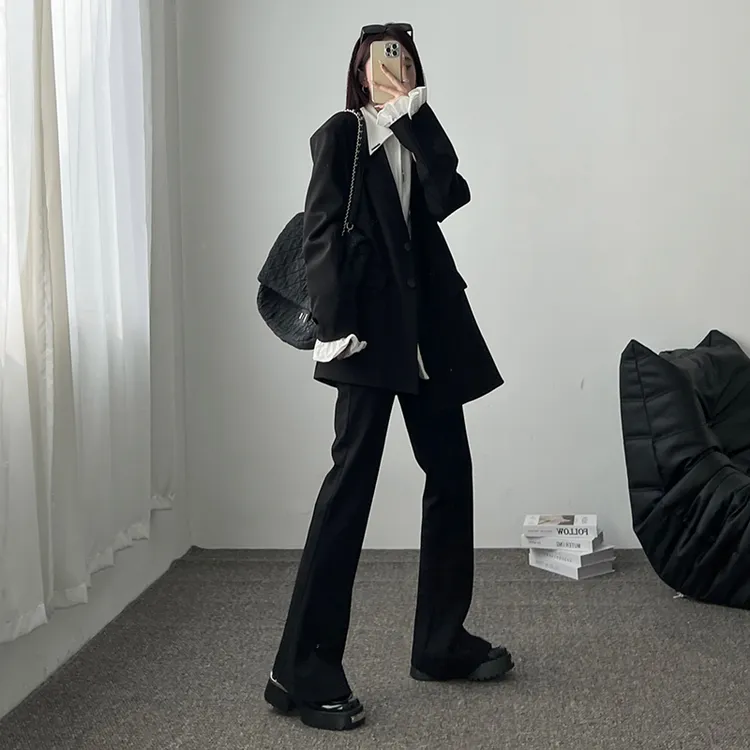 fuccykee秋冬百搭神裤马蹄裤女弹力修身长裤高腰微喇叭显瘦休闲裤