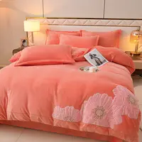 【绽放】加厚贴布绣花四件套婴肤绒牛奶绒被套柔软被罩大床单枕套