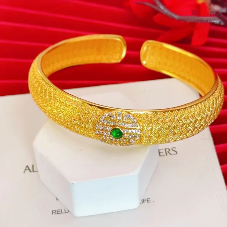 铜合金手镯 福寿延绵手镯戒指古法传承宫廷精品百搭镯子