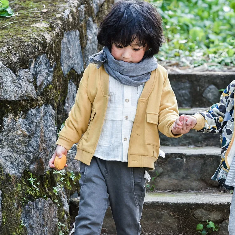 哎蔴蔴【反季浮力】秋季儿童外套9011502小童宝宝韩版双层针织开衫