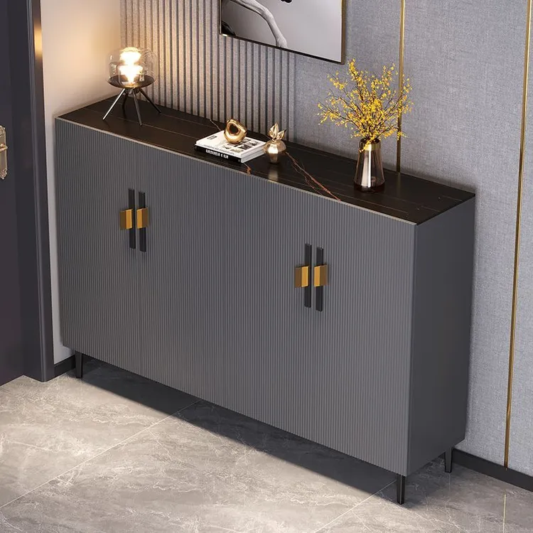 轻奢岩板鞋柜家用门口大容量收纳现代简约小户型入户玄关柜鞋架子