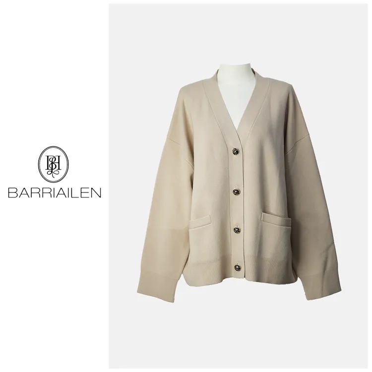 BARRIAILEN | 100%羊毛 宽松时尚休闲纽扣开衫-244685