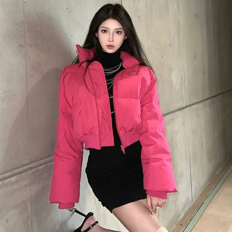 冬季新款立领加厚棉服短款外套女小众高级感女款棉衣面包服外套