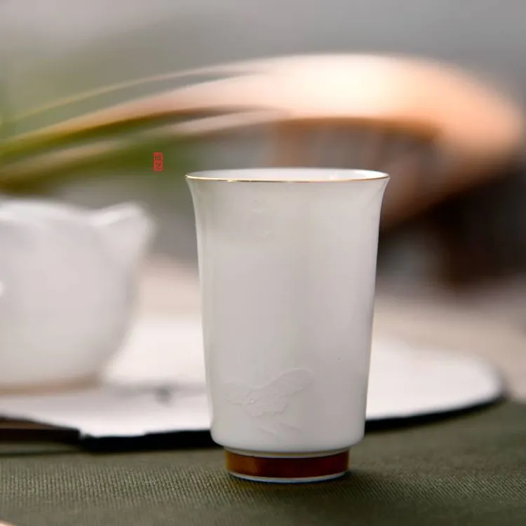 Art Make Taste/成艺成艺 隐雕蝶恋禅韵杯 品闻杯 闻香杯手工陶瓷