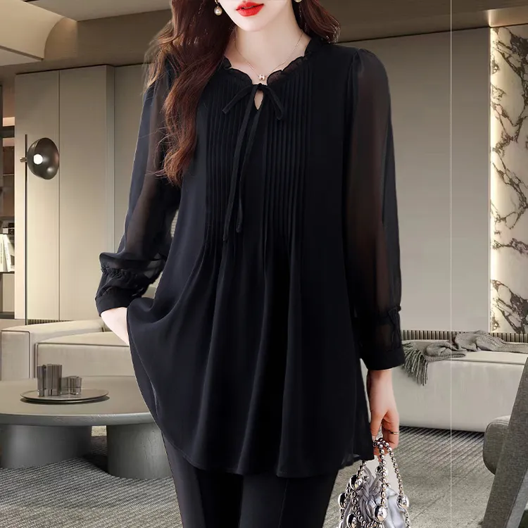 设计感时尚衬衫女2025早秋新款大码宽松休闲显瘦遮肚减龄薄款上衣
