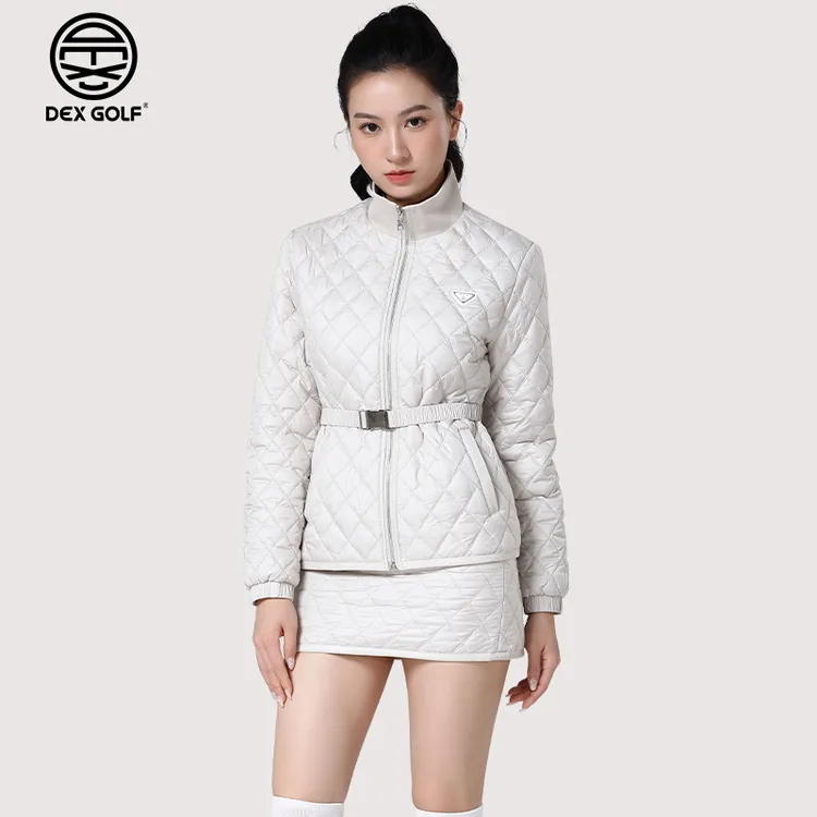 DEXGOLF高尔夫女士棉服秋冬新款6030经典菱格夹棉收腰防寒保暖衣