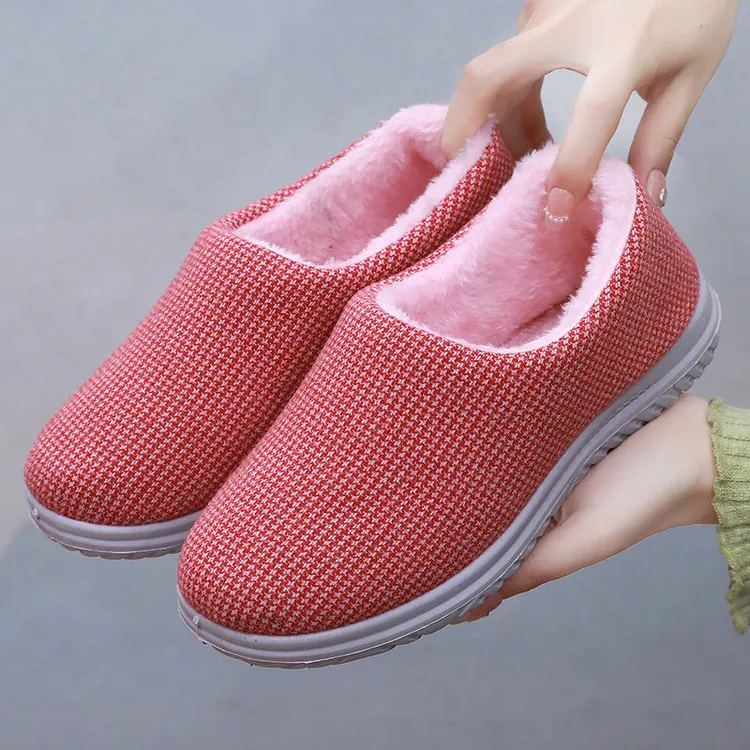 新款拖鞋冬季男女加绒棉鞋保暖加厚妈妈鞋软底厚底居家防滑毛毛鞋