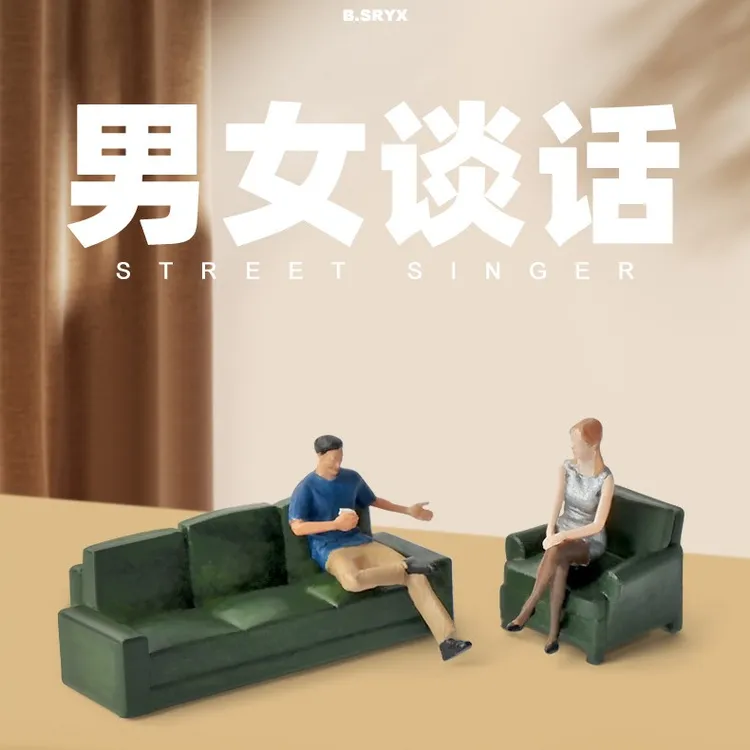 1:64比例男女人偶模型微缩小人场景装饰摆件迷你微距摄影沙盘人物