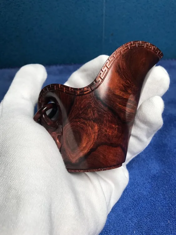 海南黄花梨紫油梨带大黑线大鬼眼爵士杯