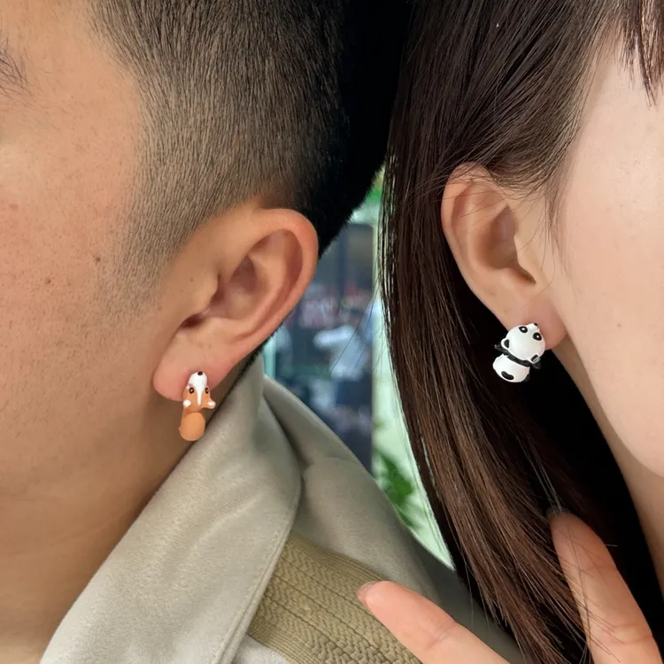 合金耳饰 甜美小巧动物咬耳朵925轻奢精致百搭创意男女生个性耳饰