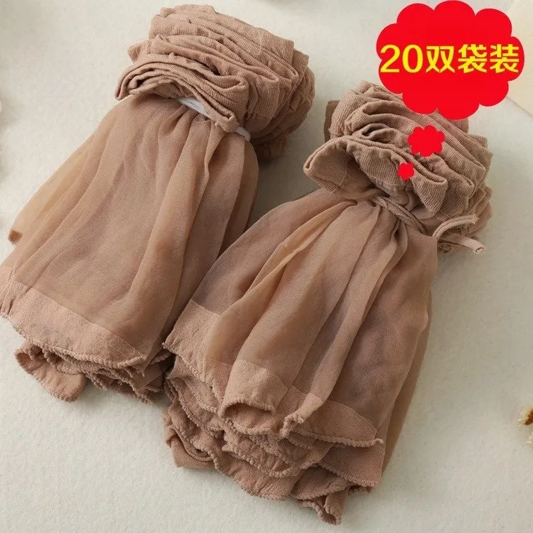 20双丝袜短袜肉袜短款水晶女士黑色袜子肉色皮肤薄款短筒透肉春夏商品图