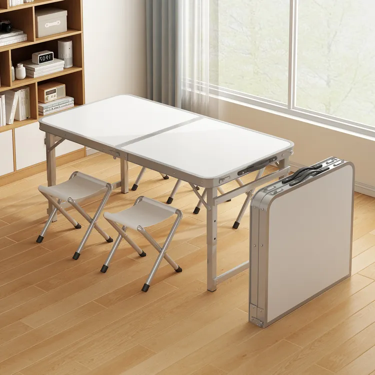 折叠桌子长方形餐桌摆摊商用轻便出摊一桌四椅户外露营桌椅便携式