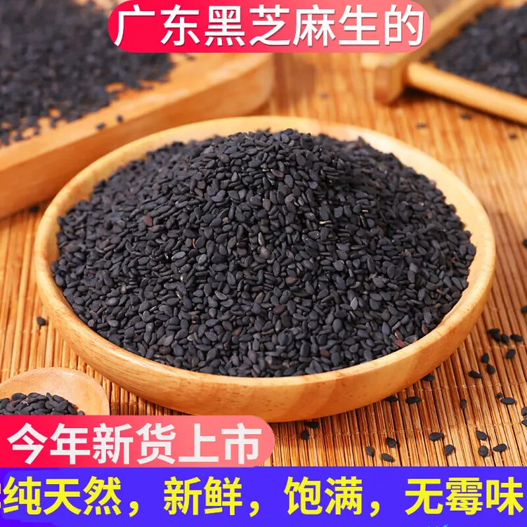 精选黑芝麻生的广东农家纯天然炒熟生黑芝麻免洗孕妇杂粮新货500g