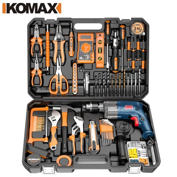 德国KOMAX工具箱全套家用手电钻维修组合五金工具套装电动螺丝刀