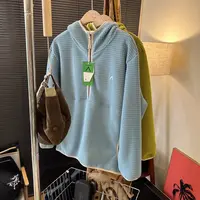 年度zuii爱！随性美拉德风 立体华夫格 加绒加厚 男女同款连帽卫衣