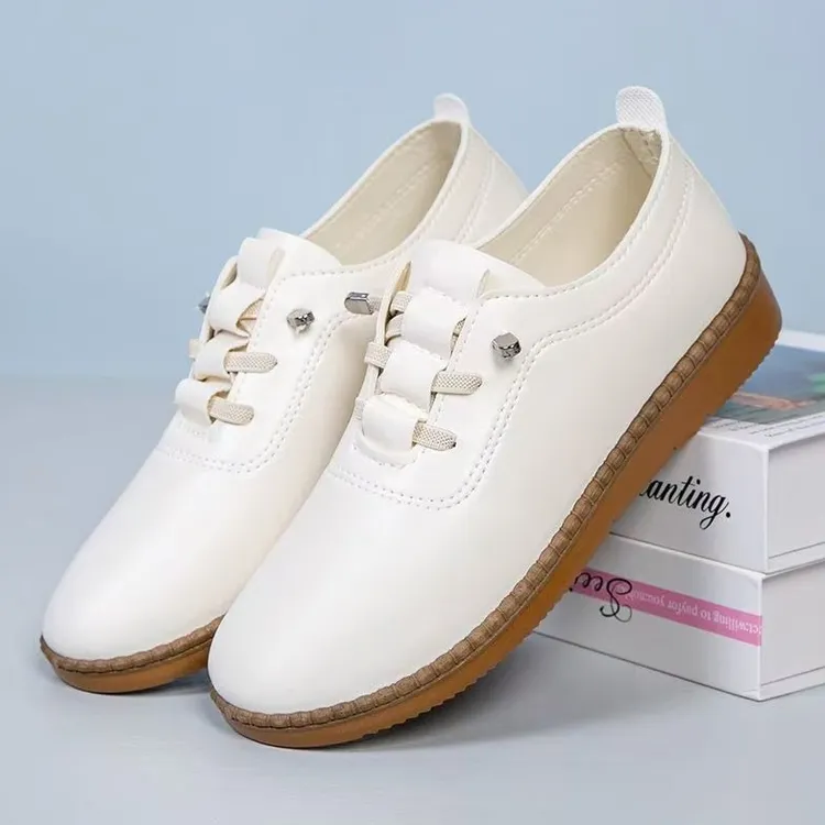 新款防滑休闲一脚蹬软底时尚豆豆鞋软面鞋超软单鞋妈妈鞋牛筋底