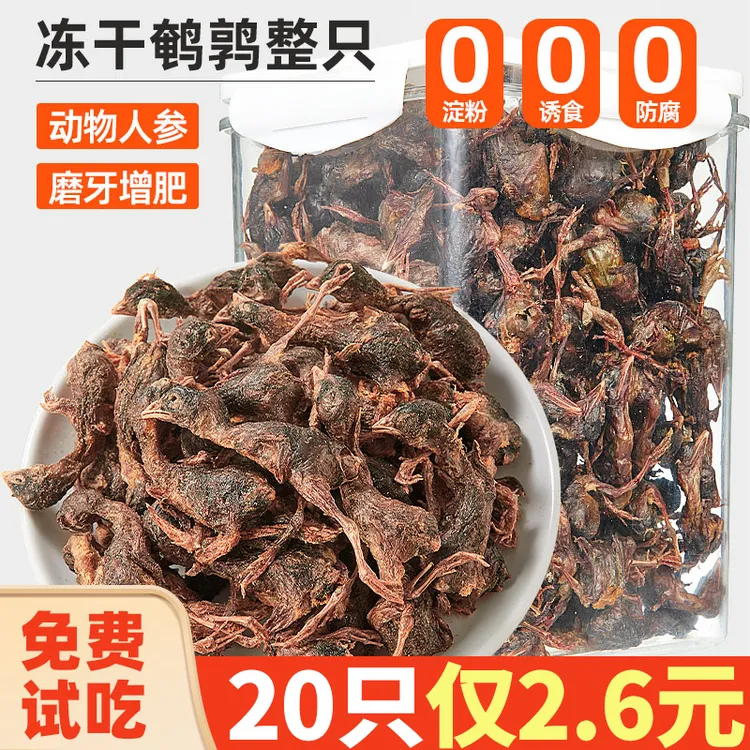 猫零食鹌鹑冻干营养发腮成幼猫增重磨牙棒猫咪零食宠物生骨肉猫粮