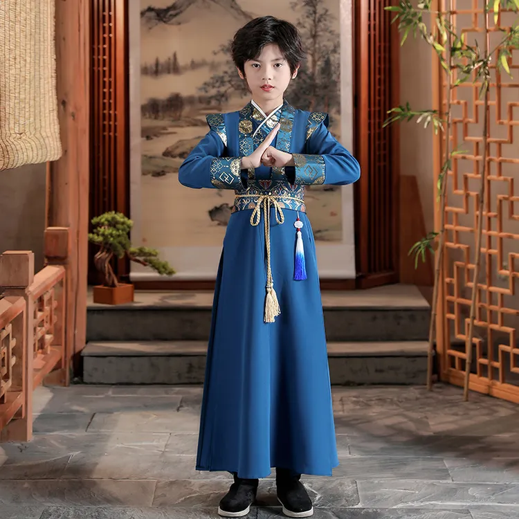 男童唐装汉服秋款男孩中国风童装2025新款儿童古装女童国学演出服