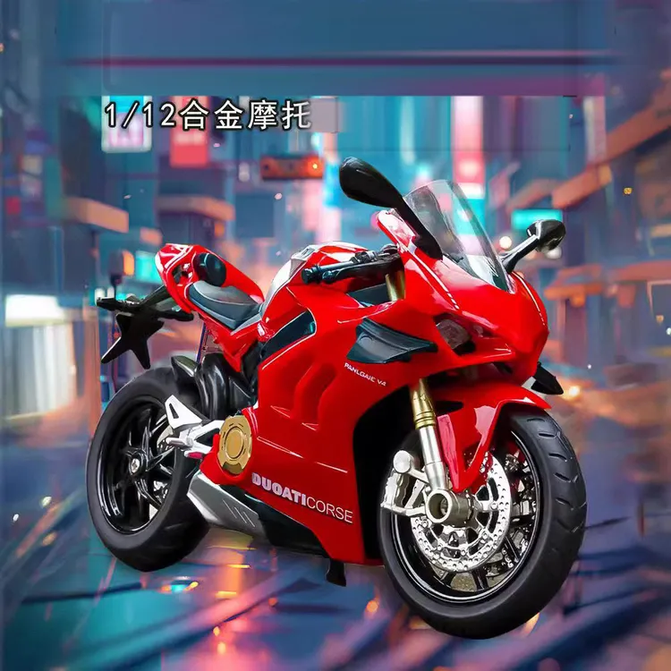 【收藏级】合金车模型摩托车手办模型仿真机车警车模摆件男孩玩具