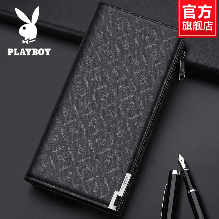 花花公子钱包男士长款2025新款皮夹卡包两用手拿包男款商务手包潮