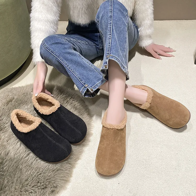 【品牌】网红毛毛鞋女外穿一脚蹬秋冬加绒居家软底勃肯套脚保暖