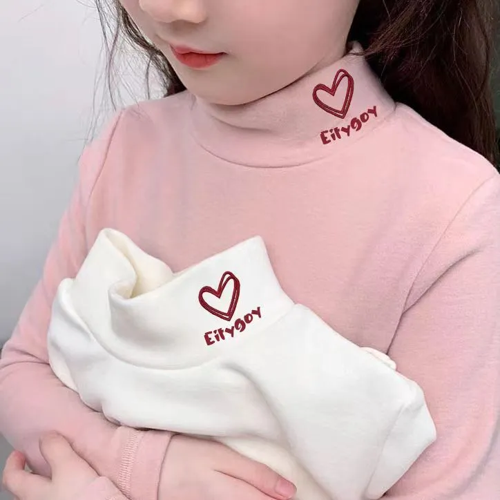 女童打底衫2025秋冬装新款儿童德绒中大童洋气女孩半高领T恤上衣