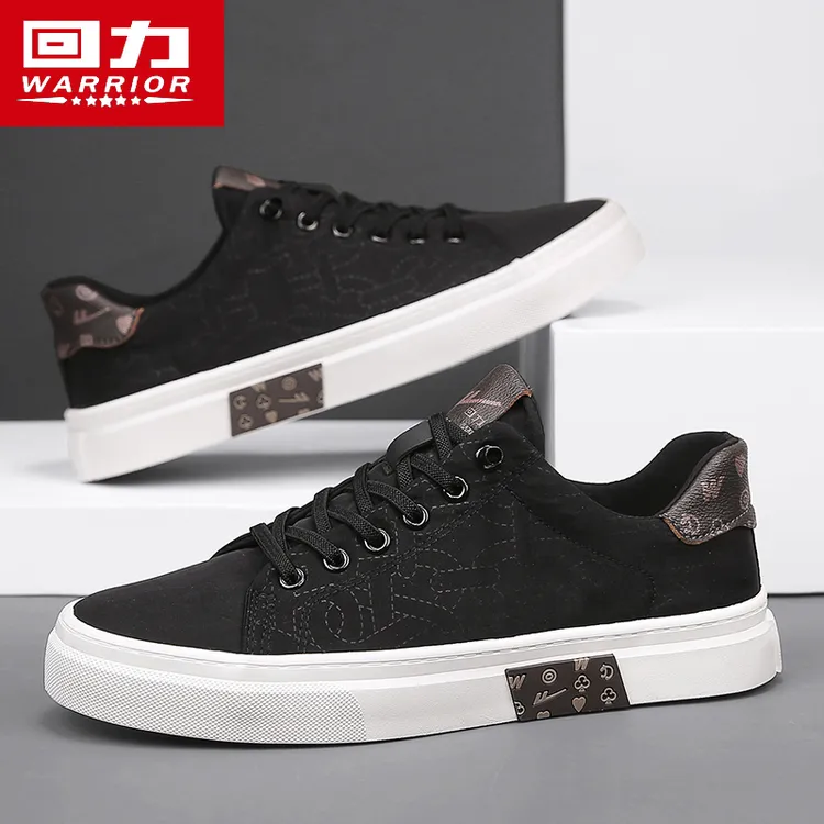 回力帆布鞋男冬季透气2025新款黑色男鞋时尚潮流百搭男士休闲板鞋