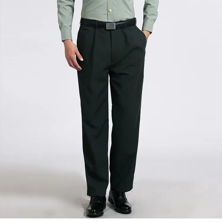 正品男士松枝绿夏裤 毛料冬裤 商务休闲西裤 垂感直筒裤免熨烫