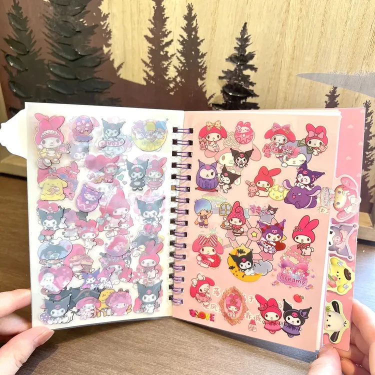 三丽鸥贴纸卡通库洛米美乐蒂咕卡本可爱儿童女孩加厚卡通手账本