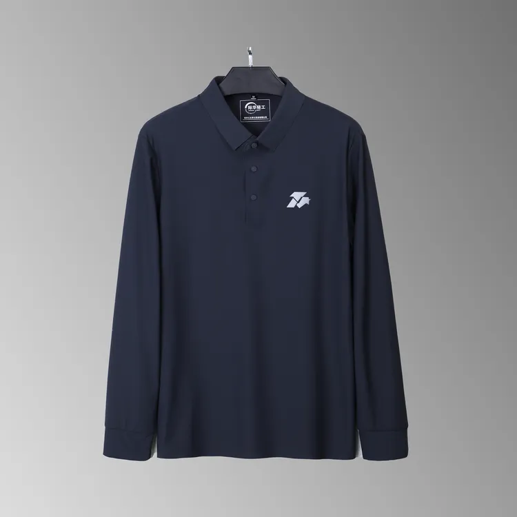 24无痕长袖翻领衫JHLI5303男士运动长袖POLO压胶商务正装打底衫