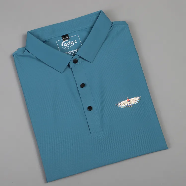 新款歼20彩标际华无痕翻领衫短袖商务男装时尚纯色弹力速干T恤