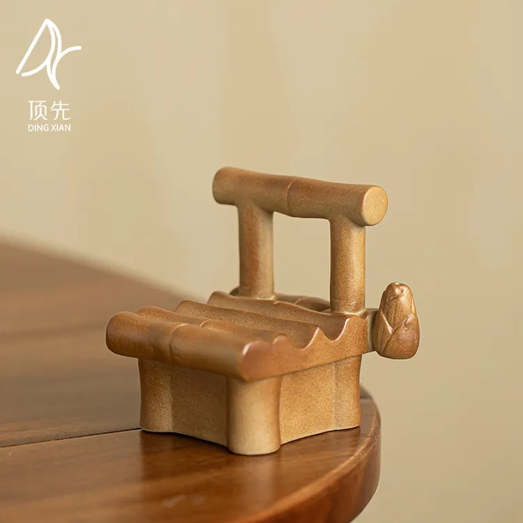 顶先 创意粗陶手机支架椅子个性茶道配件茶周边摆件 A10892