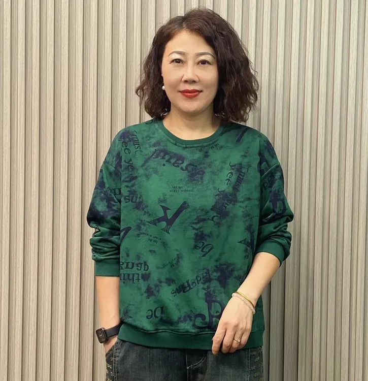 JIAXIN/珈辛早秋新款休闲宽松毛圈卫衣妈妈装时尚百搭春秋长袖