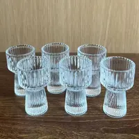 金喜盼【工厂直销】6只收腰白酒杯竖纹烈酒杯家用一口杯白酒杯创意