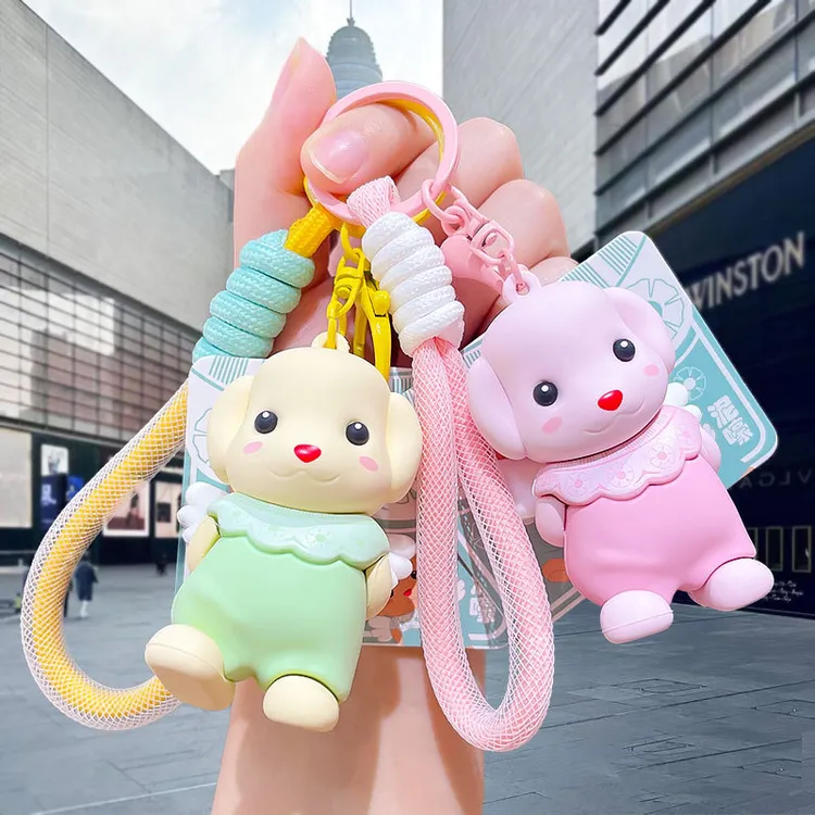 卡通贝儿小狗钥匙扣书包挂件公仔可爱情侣包包钥匙链小礼品潮情侣