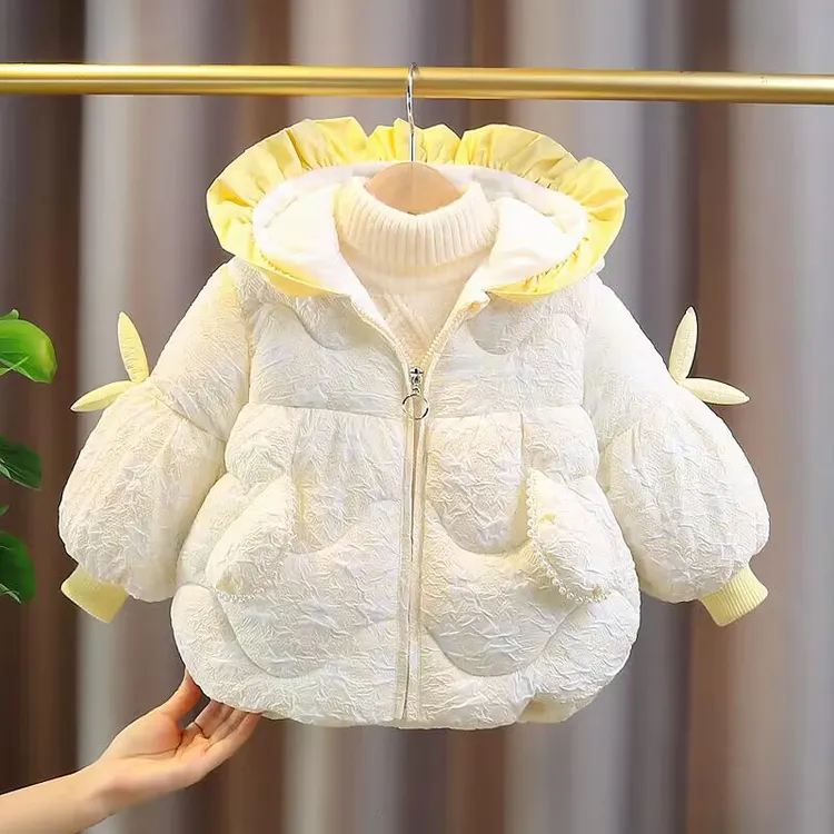女童冬装加厚棉服婴儿【平替好物】中长款加绒冬棉衣女宝宝连帽外套