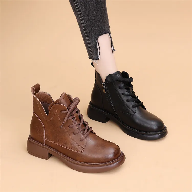 真皮马丁靴女英伦风2025洋气爆款单靴子春秋新款显脚小短靴百搭