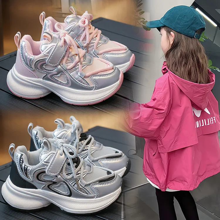 男女童欧若风运动鞋2025春秋季休闲鞋时尚百搭软底防滑中大童鞋