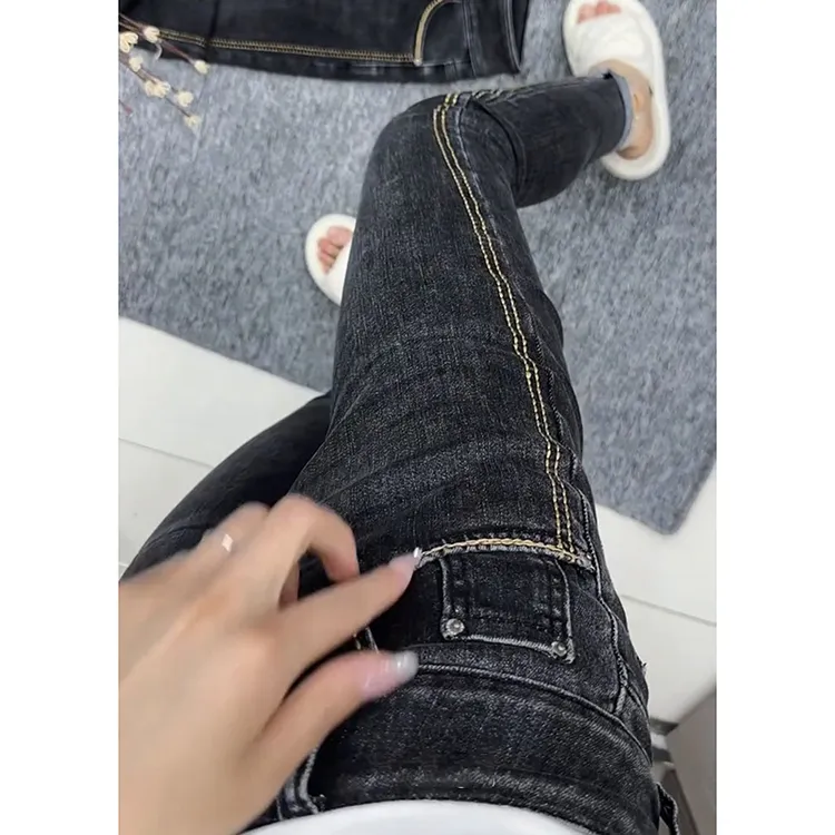 梨形身材显瘦大码九分牛仔裤子女2024年早秋季新款弹力修身小脚裤