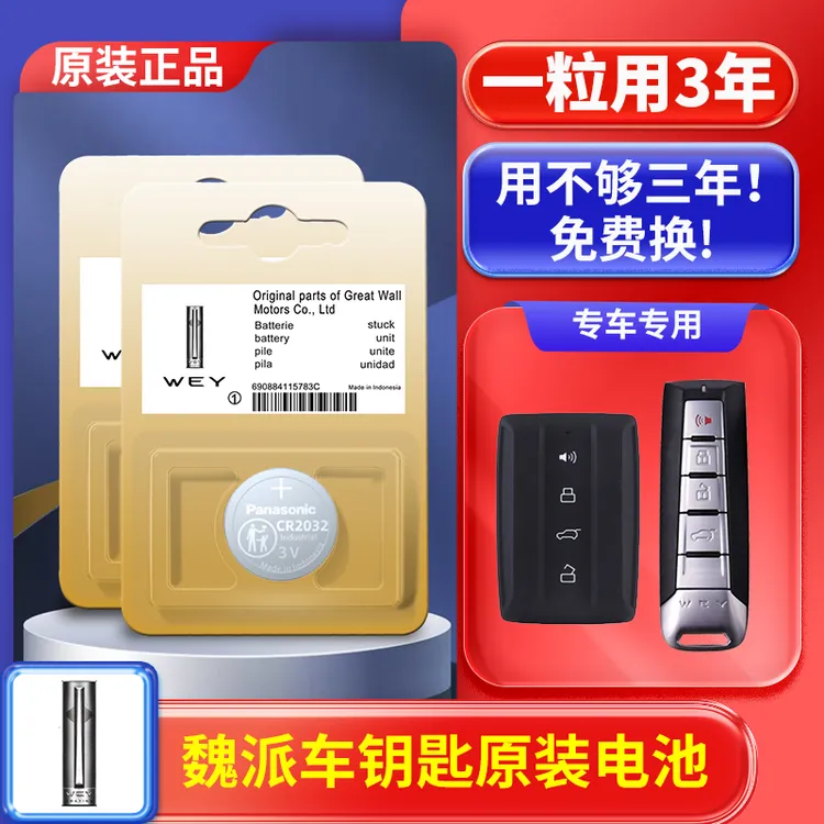 适用于长城魏派WEY汽车钥匙电池VV5 VV6 VV7 P8 坦克TANK500/300