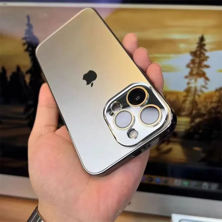 AG磨砂自带镜头膜14苹果iPhone13promax手机壳电镀11原机色12全包