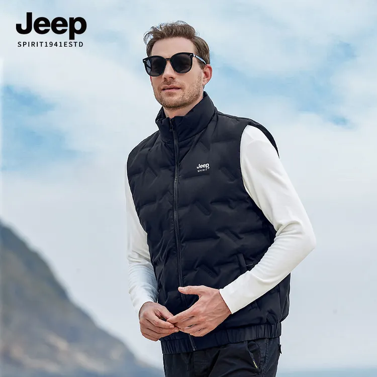 JEEPSPIRIT男士轻薄马甲外穿内搭马夹秋冬季鸭绒保暖休闲羽绒外套